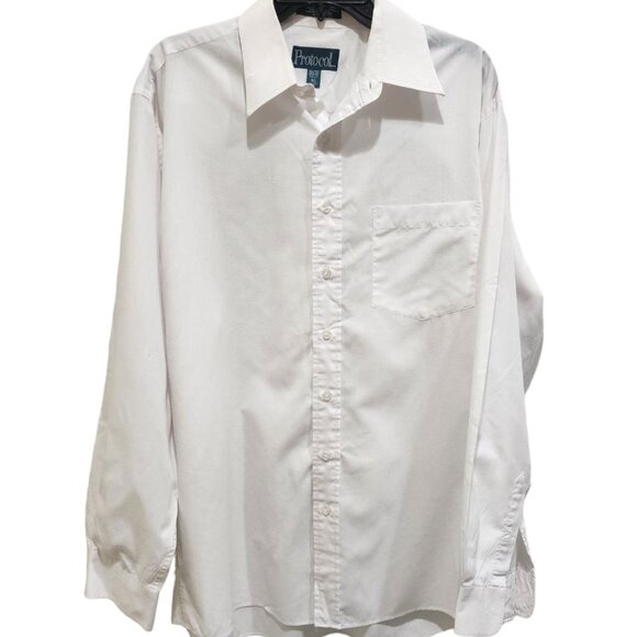 Protocol Shirt Men's Size 16.5 (36-37) White Long Sleeve Tall Fit Button Down - Picture 2 of 16